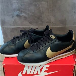 Nike Black & Gold Cortez Sneakers